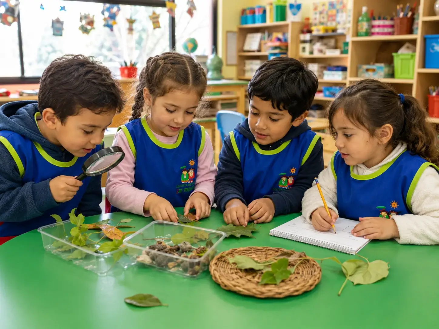Niño del nivel Kínder desarrollando una actividad de aprendizaje